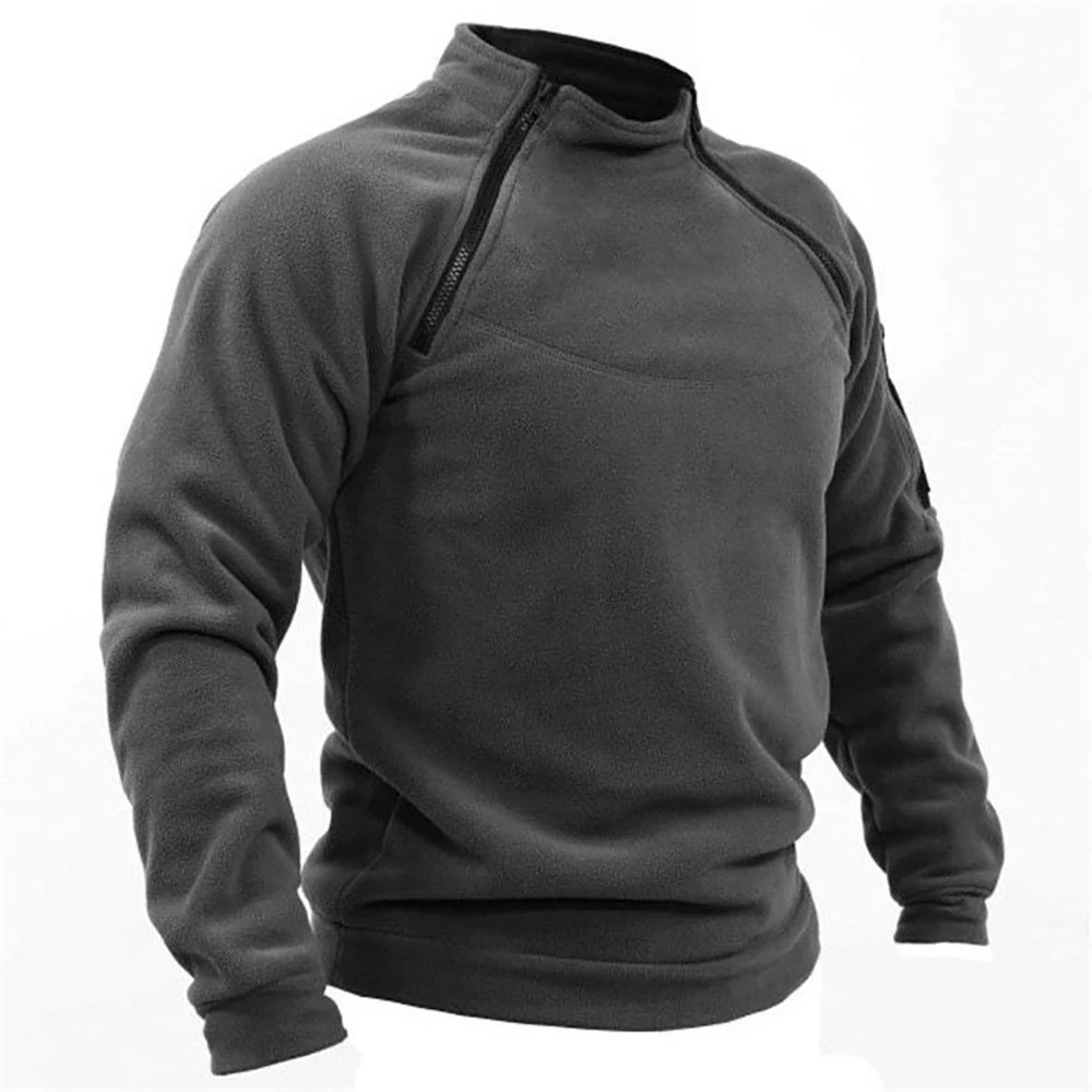 Sweat à capuche à col montant pour hommes, vêtements d'extérieur respirants pour hommes, vêtements de sport chauds, vêtements de sport solides, automne et hiver