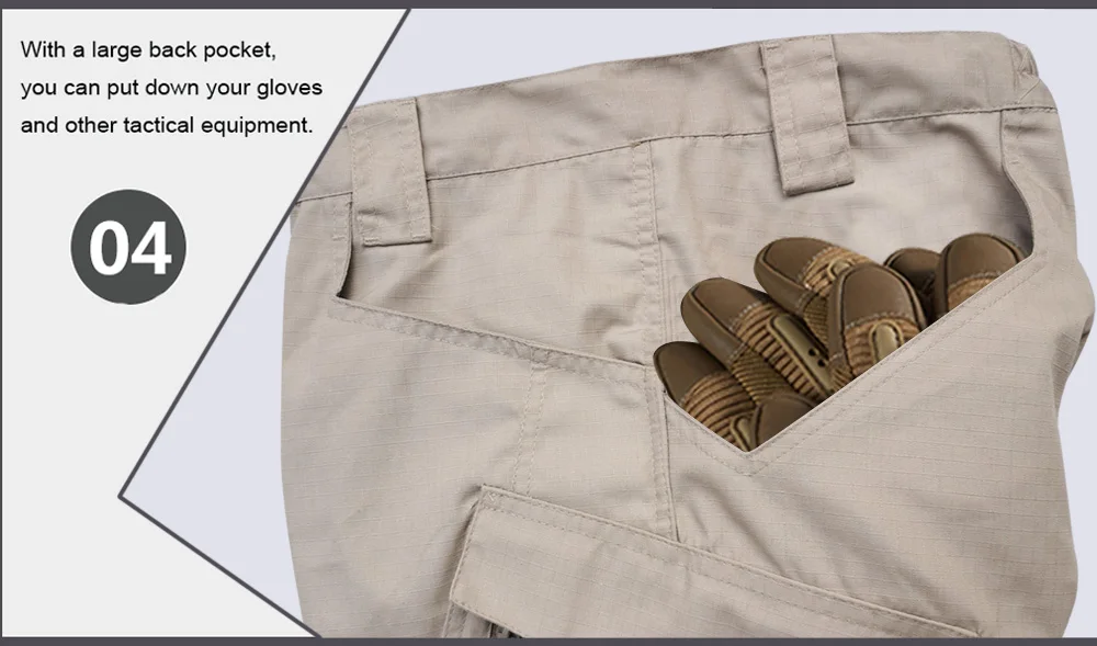 Pantalon Cargo élastique imperméable à poches multiples pour homme, style militaire, jogging en plein air, tactique, grande taille