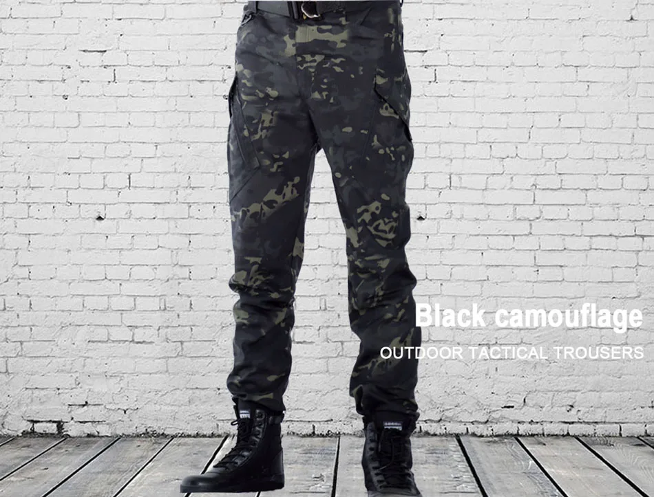 Pantalon Cargo élastique imperméable à poches multiples pour homme, style militaire, jogging en plein air, tactique, grande taille