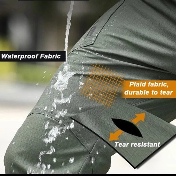 Pantalon Cargo élastique imperméable à poches multiples pour homme, style militaire, jogging en plein air, tactique, grande taille – Image 4
