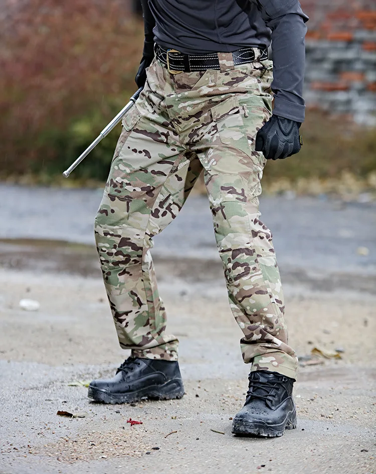 Pantalon Long Tactique pour Homme, CamSolomon, Multi-Poches, Entraînement en Plein Air, Randonnée, Automne et Hiver, ix7