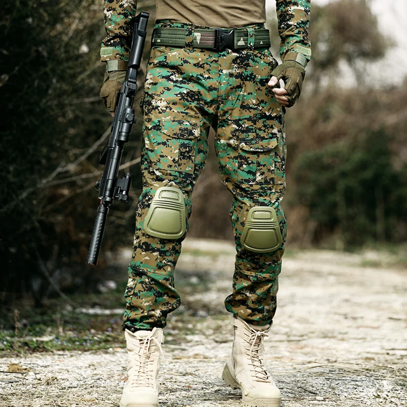 Pantalon de chasse avec genouillères pour homme, vêtement de randonnée, airsoft, dulcargo, fjpaintball