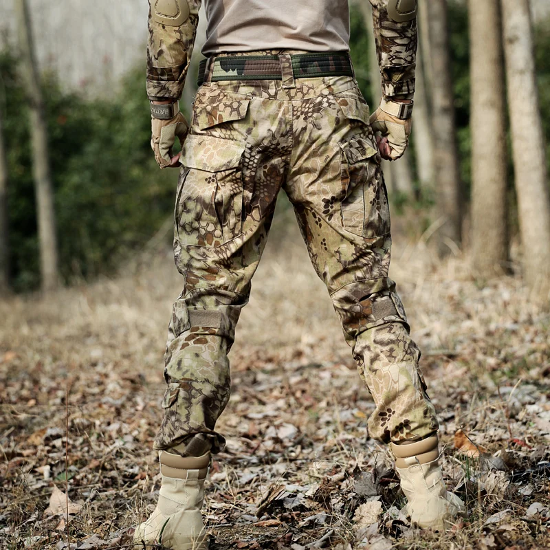 Pantalon de chasse avec genouillères pour homme, vêtement de randonnée, airsoft, dulcargo, fjpaintball