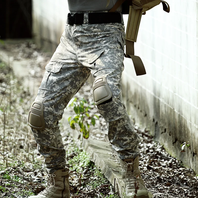 Pantalon de chasse avec genouillères pour homme, vêtement de randonnée, airsoft, dulcargo, fjpaintball