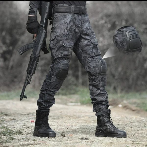 Pantalon de chasse avec genouillères pour homme, vêtement de randonnée, airsoft, dulcargo, fjpaintball – Image 2