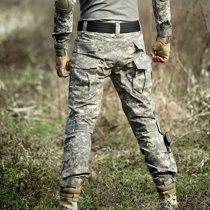 Pantalon de chasse avec genouillères pour homme, vêtement de randonnée, airsoft, dulcargo, fjpaintball
