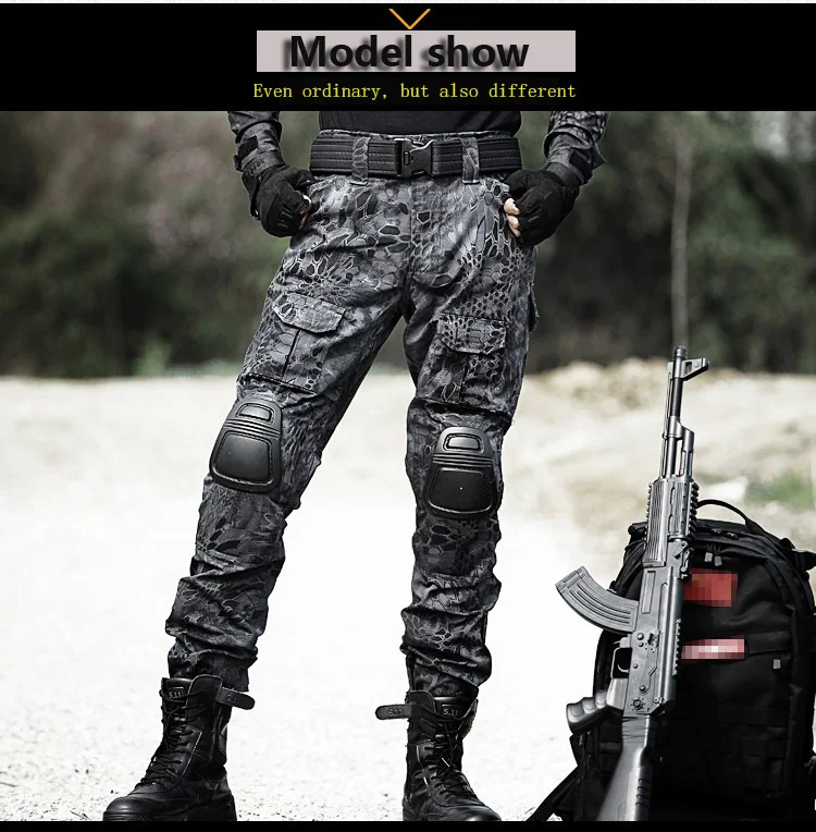 Pantalon de chasse avec genouillères pour homme, vêtement de randonnée, airsoft, dulcargo, fjpaintball