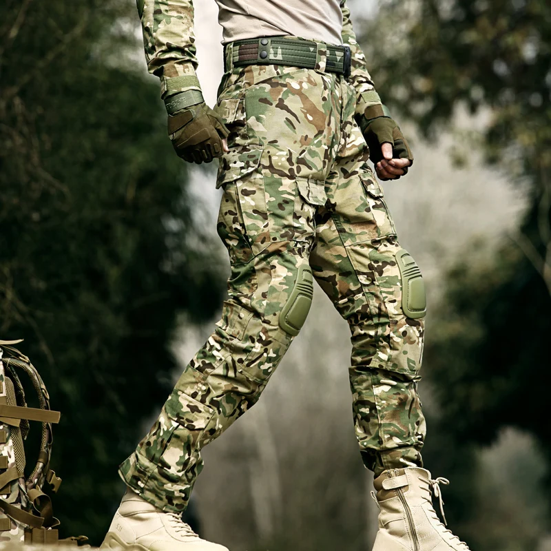 Pantalon de chasse avec genouillères pour homme, vêtement de randonnée, airsoft, dulcargo, fjpaintball