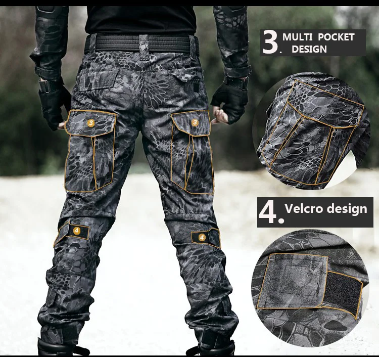 Pantalon de chasse avec genouillères pour homme, vêtement de randonnée, airsoft, dulcargo, fjpaintball