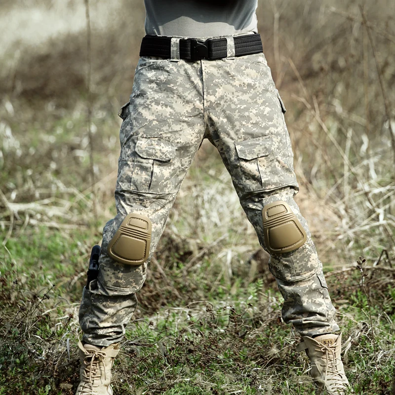 Pantalon de chasse avec genouillères pour homme, vêtement de randonnée, airsoft, dulcargo, fjpaintball
