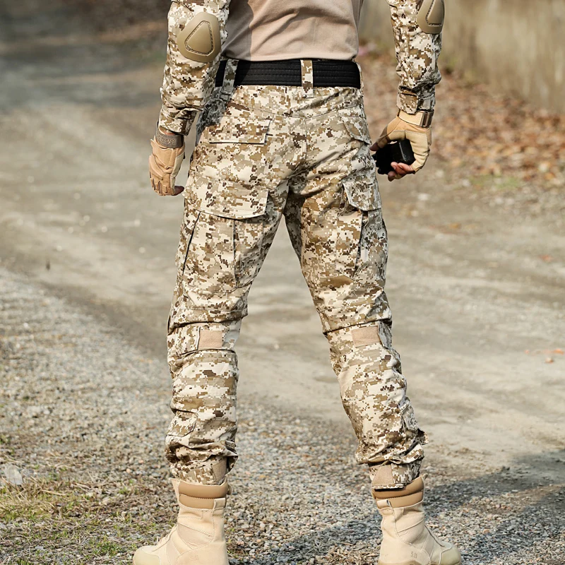Pantalon de chasse avec genouillères pour homme, vêtement de randonnée, airsoft, dulcargo, fjpaintball