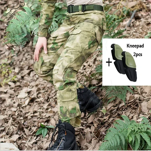 With knee pads.