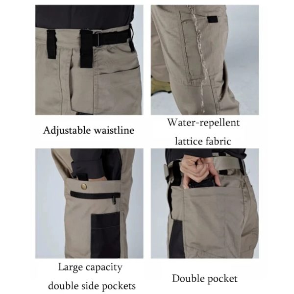 Pantalon de travail droit multi-poches pour hommes, jogging extérieur, vêtements décontractés, printemps, automne – Image 6