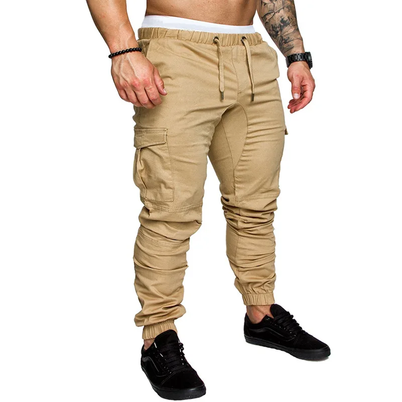 FJG-Pantalon cargo multi-poches pour homme, pantalon de survêtement, fitness, gym, entraînement, solide, sport