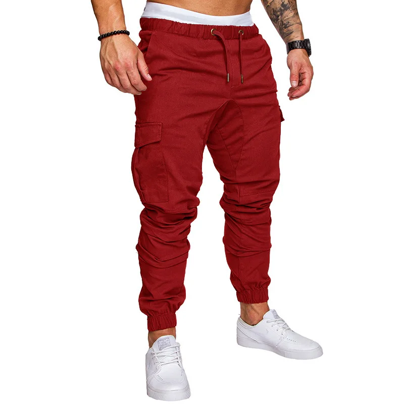 FJG-Pantalon cargo multi-poches pour homme, pantalon de survêtement, fitness, gym, entraînement, solide, sport