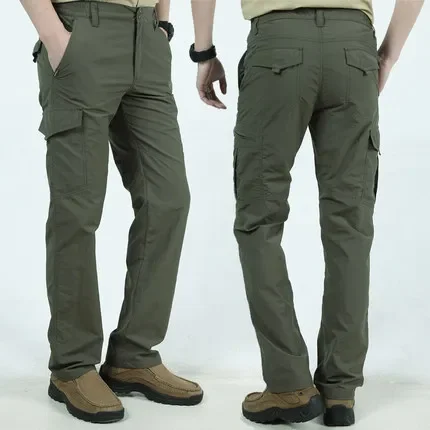Pantalon Militaire d'Extérieur à vaccage Rapide, Vêtement Cargo Décontracté, Multi-Poches, artificiel astique, Imperméable, Grande Taille 6XL, FjMen