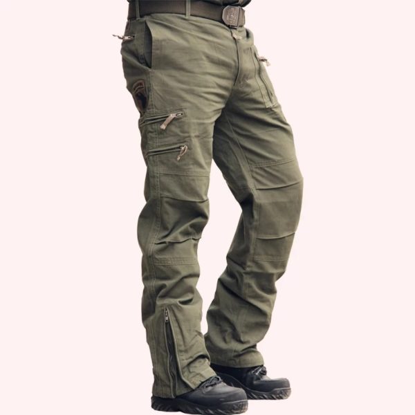 Solomon-Pantalon cargo style extérieur pour homme, jogging camouflage masculin, coton grande taille, nombreuses poches, noir, fjl