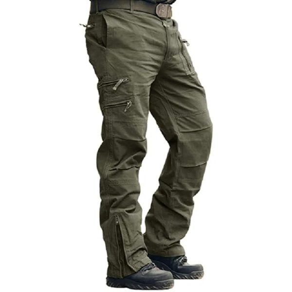 Solomon-Pantalon cargo style extérieur pour homme, jogging camouflage masculin, coton grande taille, nombreuses poches, noir, fjl – Image 3
