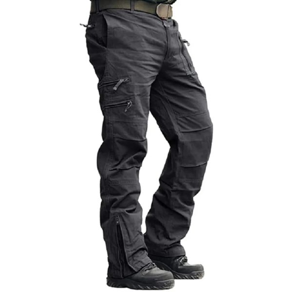 Solomon-Pantalon cargo style extérieur pour homme, jogging camouflage masculin, coton grande taille, nombreuses poches, noir, fjl – Image 2