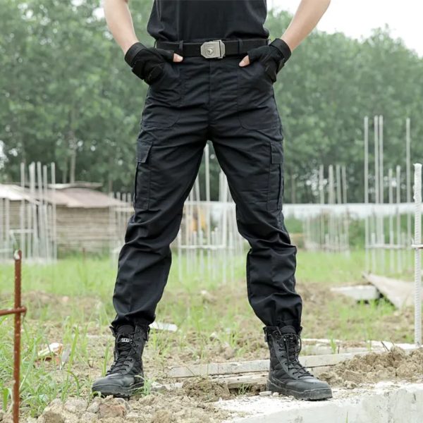 Pantalon de randonnée en plein air résistant à l'usure pour hommes, pantalon noir foncé, pantalon d'entraînement de saut, pantalon de travail droit FjCargo – Image 2
