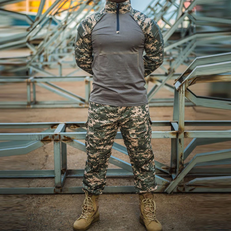 Chemise et pantalon de sniper imbibés de mousse pour hommes, chemise de sniper, uniforme militaire américain, olympiques d'extérieur camouflage de l'armée Chemise et pantalon de sniper imbibés de mousse pour hommes, chemise de sniper, uniforme militaire américain, olympiques d'extérieur camouflage de l'armée