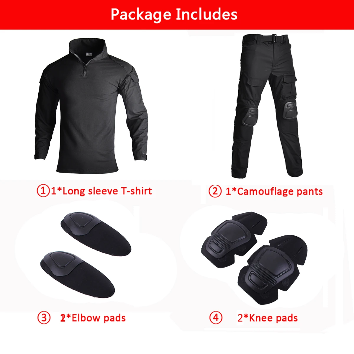 Black with 4pcs pads
