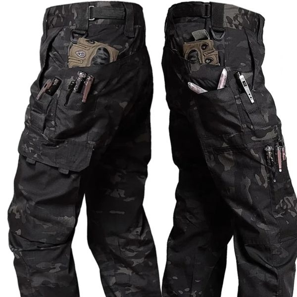 Pantalon Cargo Imperméable pour Homme, Vêtement d'Extérieur, Multi-Poches, FjCasual, Entraînement en Plein Air, Nouvelle Collection – Image 2