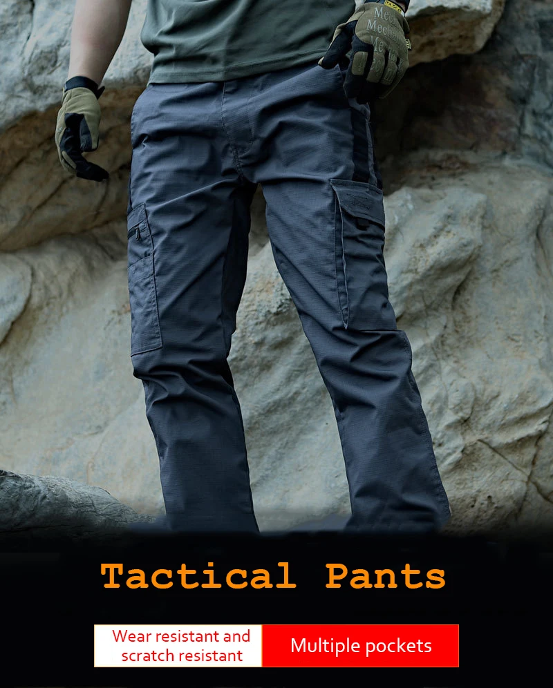 Pantalon Cargo Imperméable pour Homme, Vêtement d'Extérieur, Multi-Poches, FjCasual, Entraînement en Plein Air, Nouvelle Collection