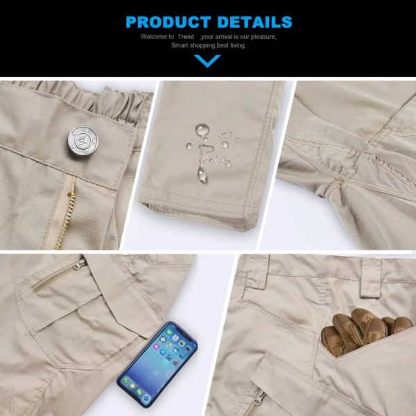 Pantalon cargo élastique à poches multiples pour hommes, pantalon amincissant, militaire, urbain, piedmont keepitcal, fjMen, 5XL, nouveau – Image 5