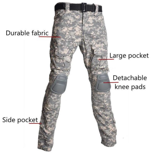 Combinaison tactique uniforme militaire, combinaisons Camouflage, chemises de chasse, pantalons, ensembles de vêtements de Paintball Airsoft avec 4 tampons et Plus 8XL – Image 6