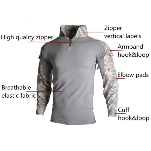 Combinaison tactique uniforme militaire, combinaisons Camouflage, chemises de chasse, pantalons, ensembles de vêtements de Paintball Airsoft avec 4 tampons et Plus 8XL – Image 4