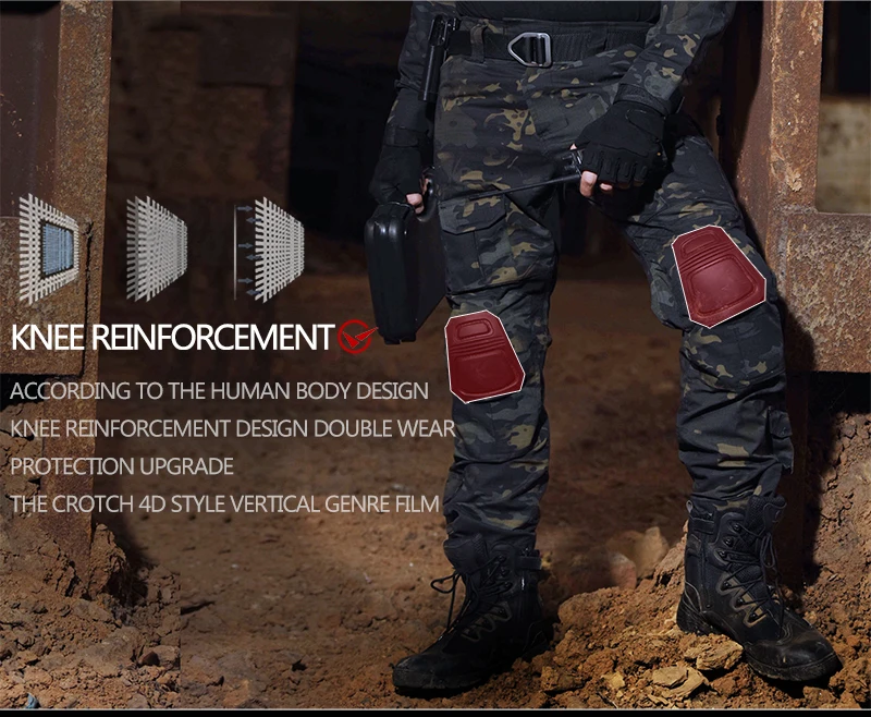 Combinaison tactique uniforme militaire, combinaisons Camouflage, chemises de chasse, pantalons, ensembles de vêtements de Paintball Airsoft avec 4 tampons et Plus 8XL