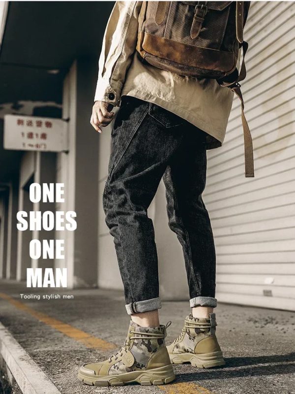 CamSolomon-Bottes Montantes à Plateforme pour Homme, Chaussures d'Extérieur, Rinçage, Robocze, Mesperforées, Automne Hiver – Image 6