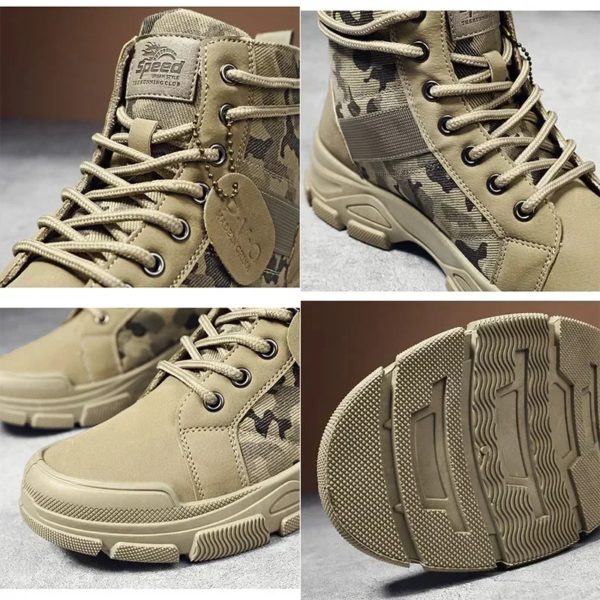 CamSolomon-Bottes Montantes à Plateforme pour Homme, Chaussures d'Extérieur, Rinçage, Robocze, Mesperforées, Automne Hiver – Image 4