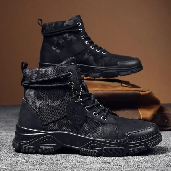 CamSolomon-Bottes Montantes à Plateforme pour Homme, Chaussures d'Extérieur, Rinçage, Robocze, Mesperforées, Automne Hiver – Image 2