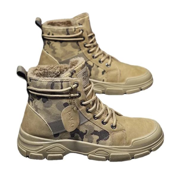 CamSolomon-Bottes Montantes à Plateforme pour Homme, Chaussures d'Extérieur, Rinçage, Robocze, Mesperforées, Automne Hiver – Image 3