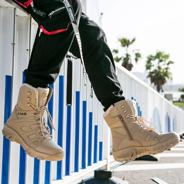 Bottes d'alpinisme décontractées pour hommes, chaussures montantes, sports de plein air, grande taille, zones bre, automne – Image 4