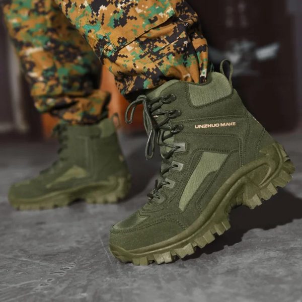 Bottes tactiques imperméables du désert pour hommes, chaussures de combat en plein air, chaussures de sécurité au travail, chaussures de randonnée, nouveau – Image 3