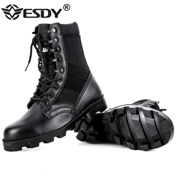 CamSolomon-Bottes de rinçage en cuir véritable pour hommes, l'offre elles ander, chaussures Dulskip, botte de travail de chasse, chaussure de randonnée 47, extérieur