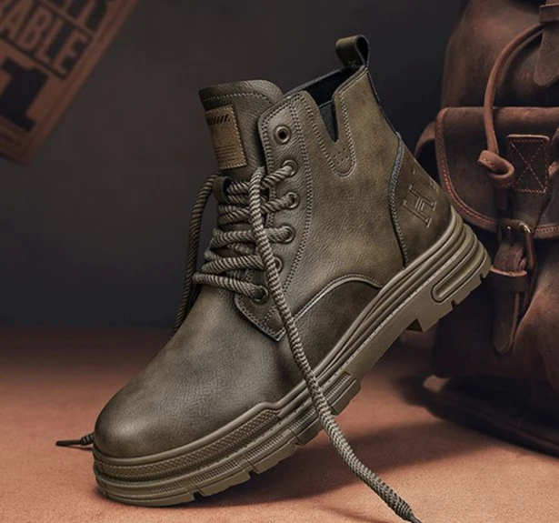 Bottes à lacets de style britannique pour hommes, coupe haute, chaussures pour hommes, bas prix, mode coordonnante, connaître les offres originales, rétro, printemps, automne
