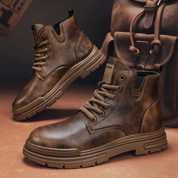 Bottes à lacets de style britannique pour hommes, coupe haute, chaussures pour hommes, bas prix, mode coordonnante, connaître les offres originales, rétro, printemps, automne