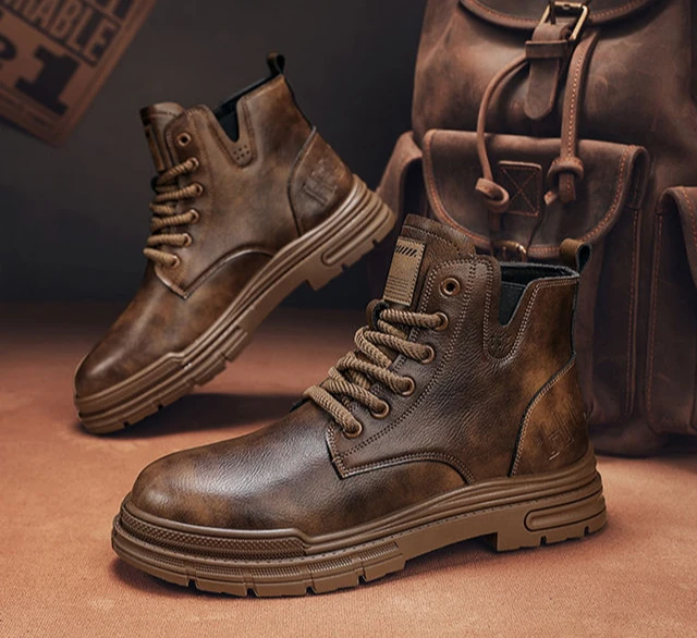 Bottes à lacets de style britannique pour hommes, coupe haute, chaussures pour hommes, bas prix, mode coordonnante, connaître les offres originales, rétro, printemps, automne