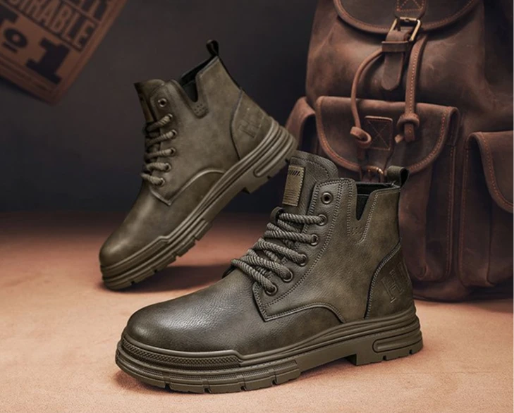 Bottes à lacets de style britannique pour hommes, coupe haute, chaussures pour hommes, bas prix, mode coordonnante, connaître les offres originales, rétro, printemps, automne