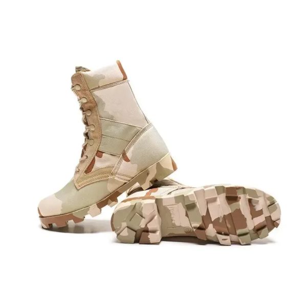 Bottes militaires Duldesert pour hommes, bottes de randonnée en plein air respirantes, bottes de trekking à lacets, saut du désert, haut, hiver – Image 4
