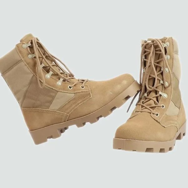 Bottes militaires Duldesert pour hommes, bottes de randonnée en plein air respirantes, bottes de trekking à lacets, saut du désert, haut, hiver – Image 6