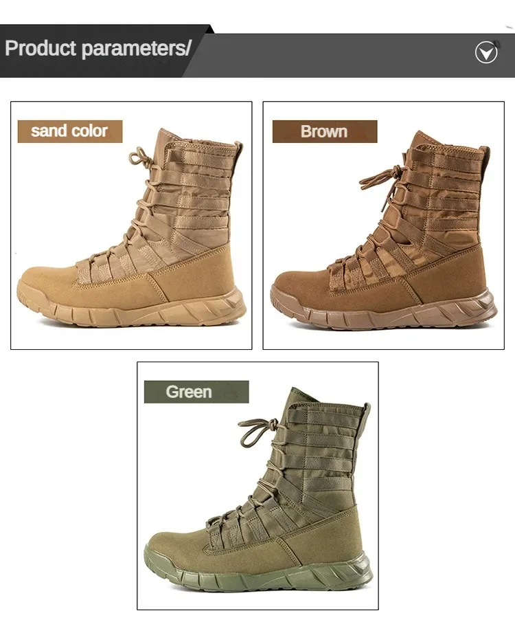 Bottes de randonnée légères et respirantes pour hommes, chaussures de rinçage dans la jungle, chaussures de désert confortables, randonnée en plein air