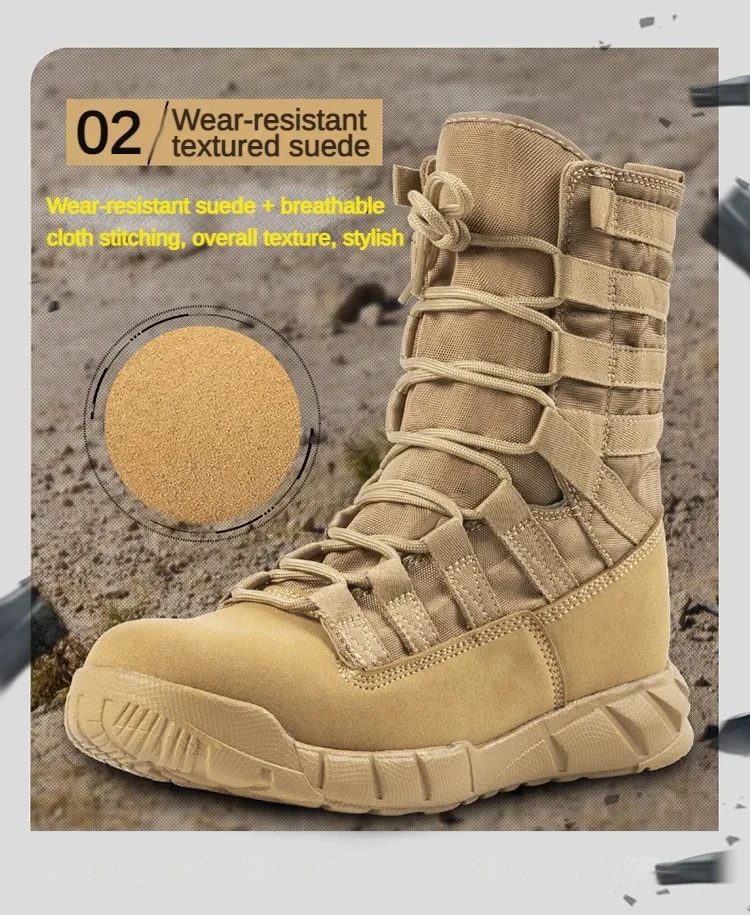 Bottes de randonnée légères et respirantes pour hommes, chaussures de rinçage dans la jungle, chaussures de désert confortables, randonnée en plein air