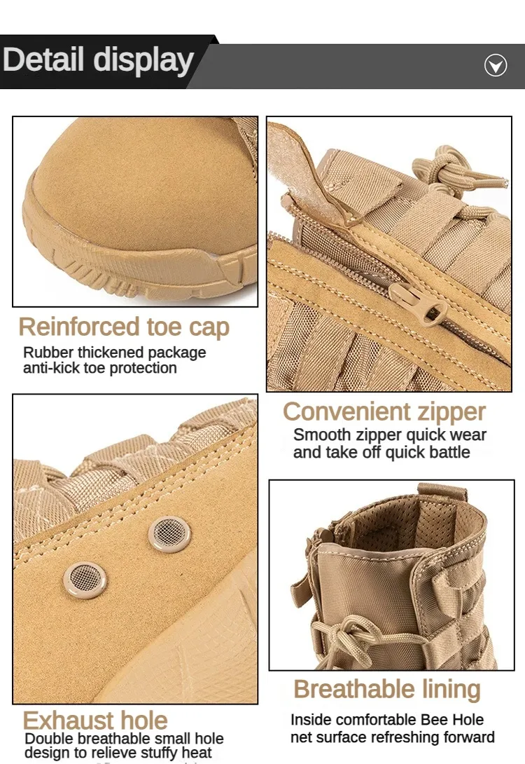Bottes de randonnée légères et respirantes pour hommes, chaussures de rinçage dans la jungle, chaussures de désert confortables, randonnée en plein air