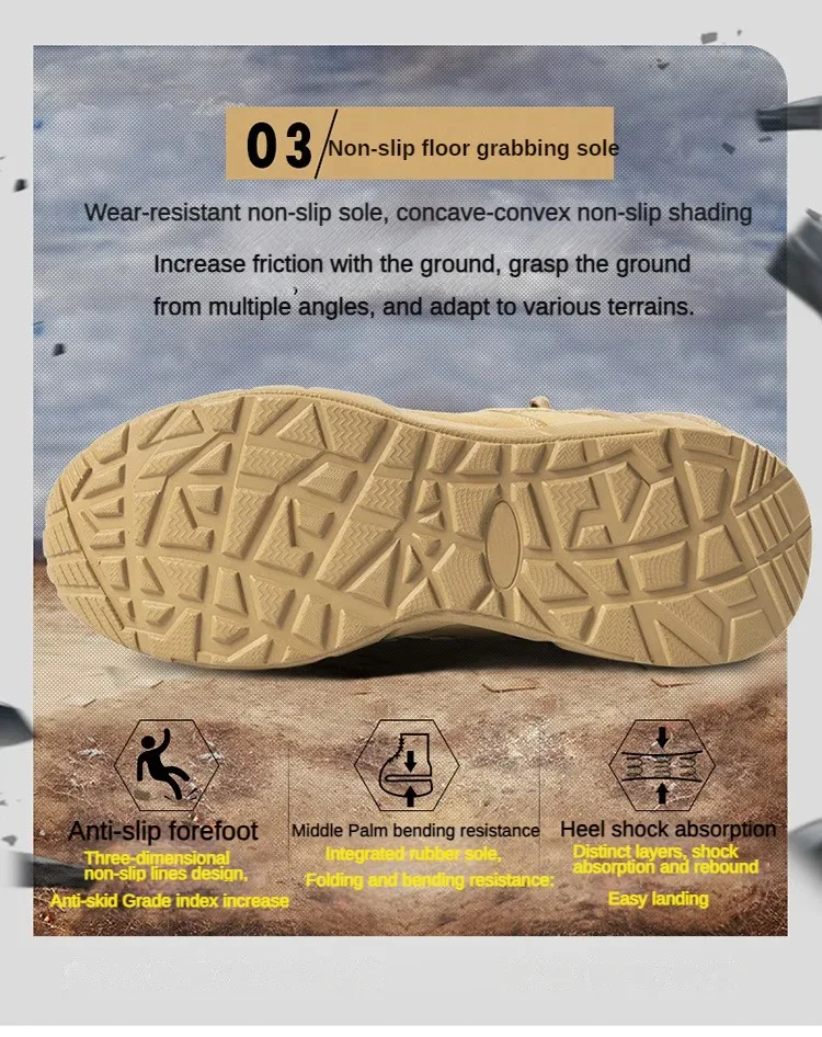 Bottes de randonnée légères et respirantes pour hommes, chaussures de rinçage dans la jungle, chaussures de désert confortables, randonnée en plein air