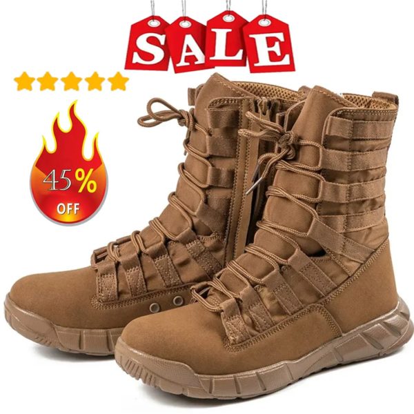 Bottes de randonnée légères et respirantes pour hommes, chaussures de rinçage dans la jungle, chaussures de désert confortables, randonnée en plein air
